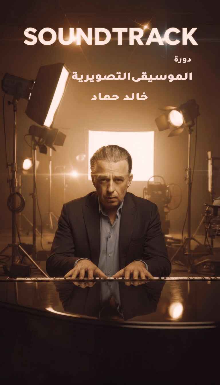 أ. خالد حماد إلى البيانو في الاستديو