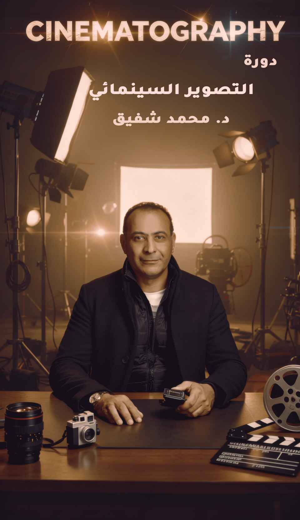 د. محمد شفيق خلف الكاميرا في الاستديو
